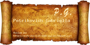 Petrikovich Gabriella névjegykártya
