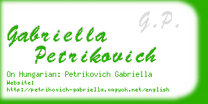 gabriella petrikovich business card